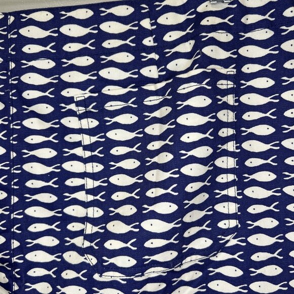 Garnet Hill Size 18 Plus Fish Print Mini Pencil Skirt Blue 100% Cotton Casual - Picture 6 of 10